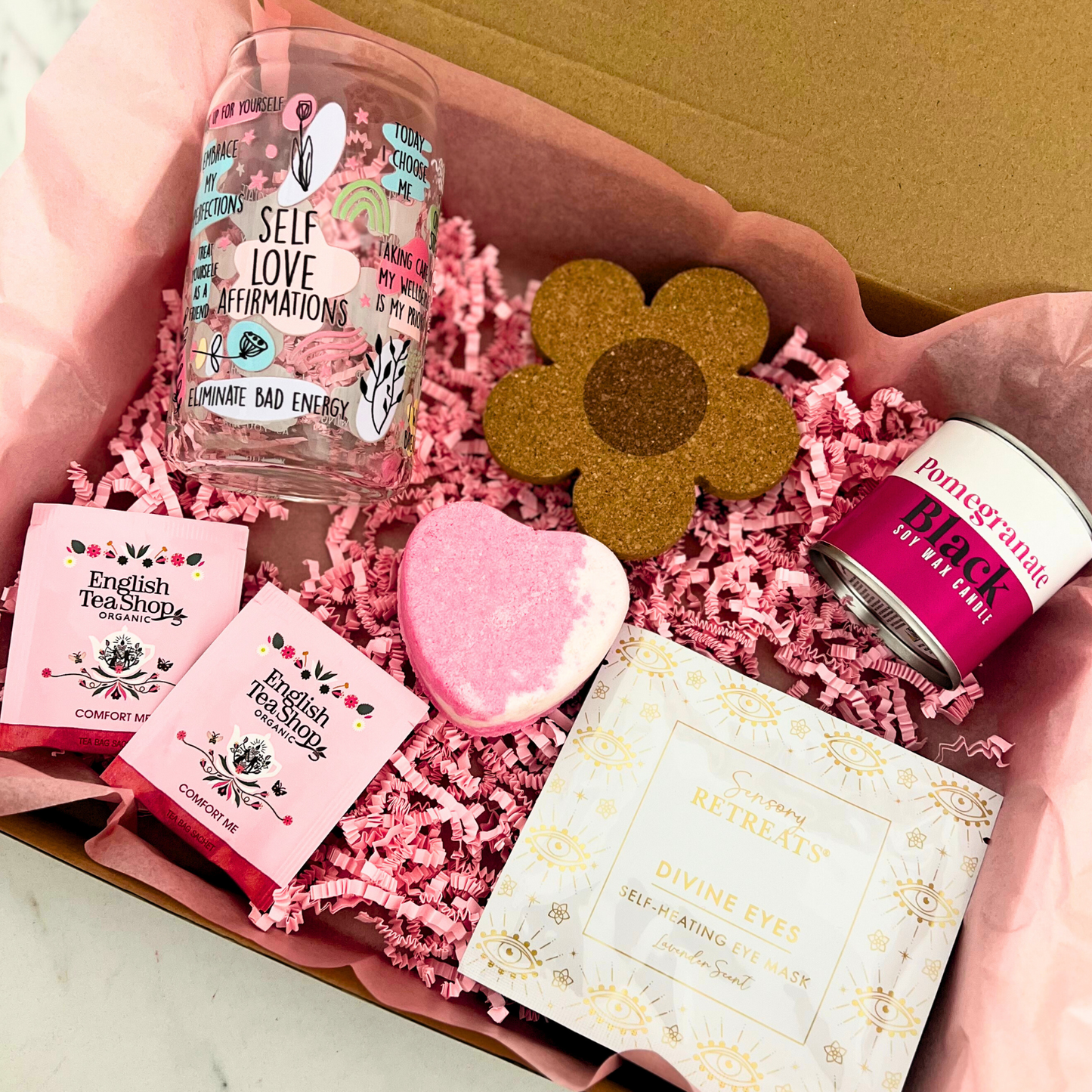 Think Pink Self love Affirmations Cup Gift