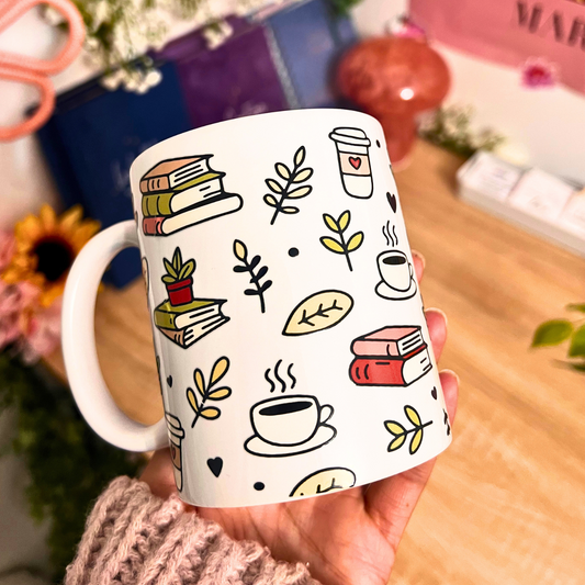 Cosy Coffee and Books 11oz White Ceramic Mug