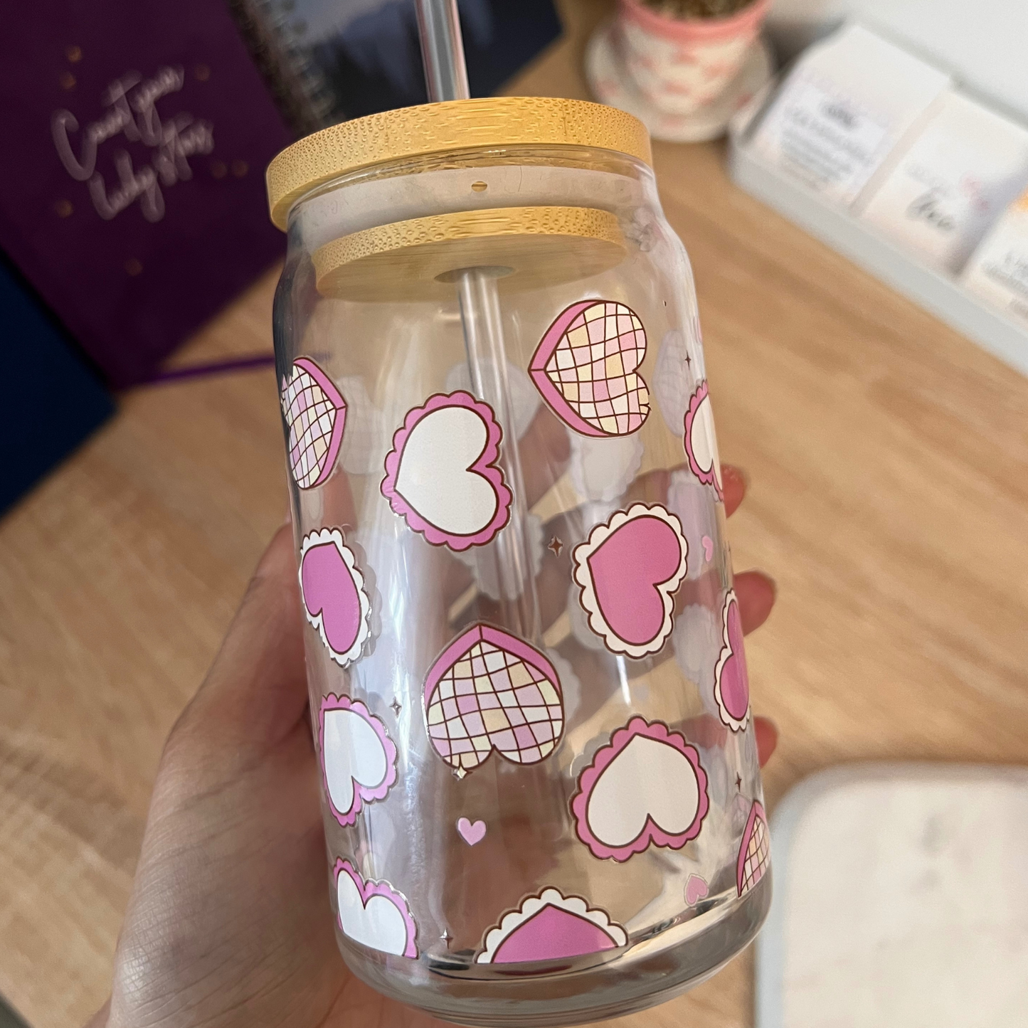 Jazzy Hearts 16 oz cup