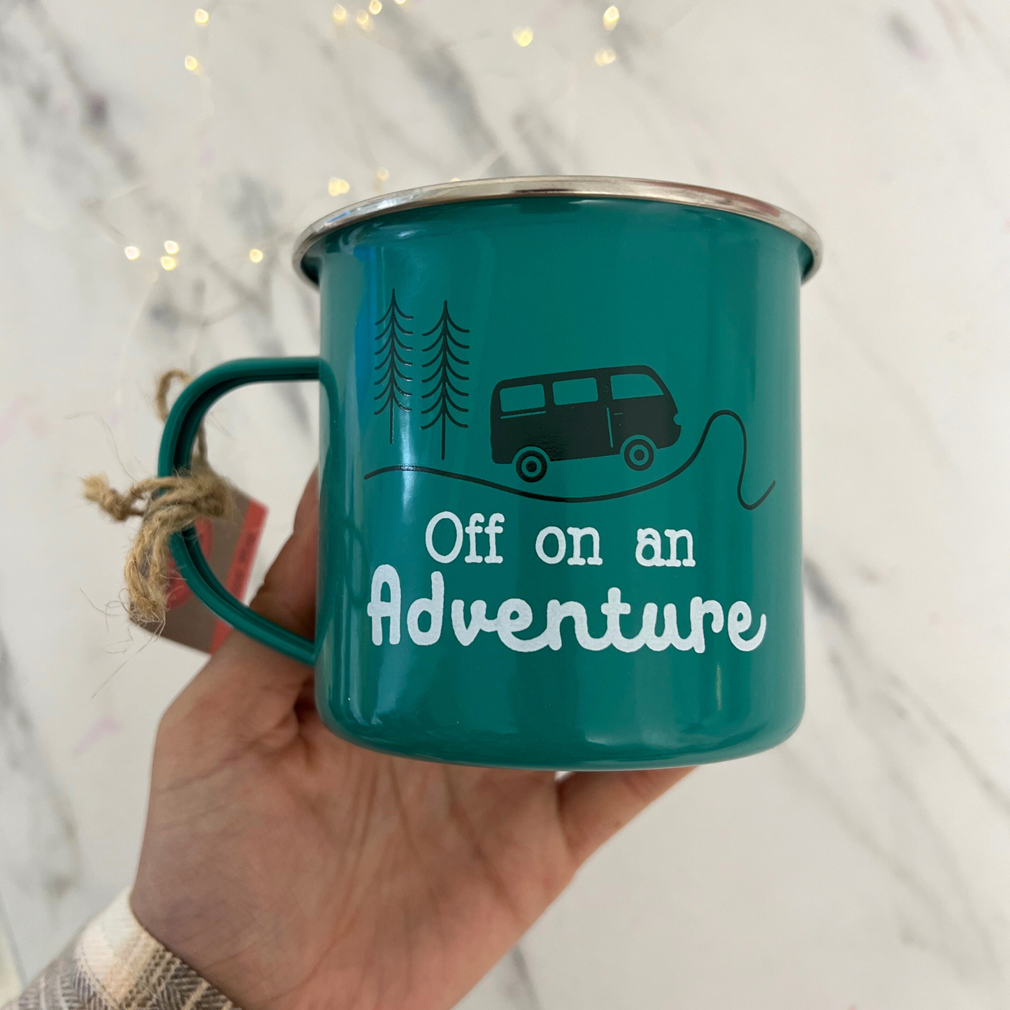 Off on an adventure aluminium cup