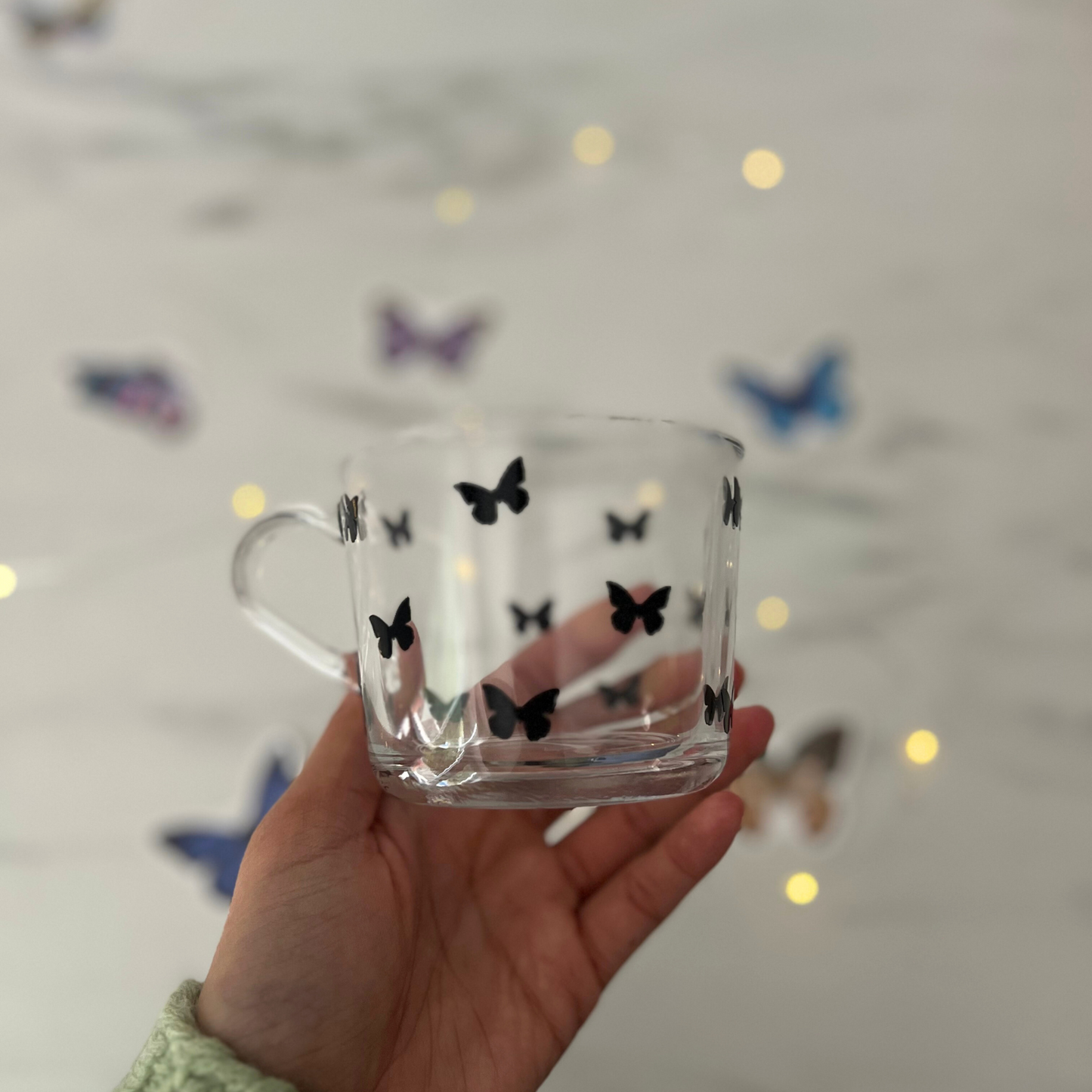 Butterfly Silhouette | Glass Teacup