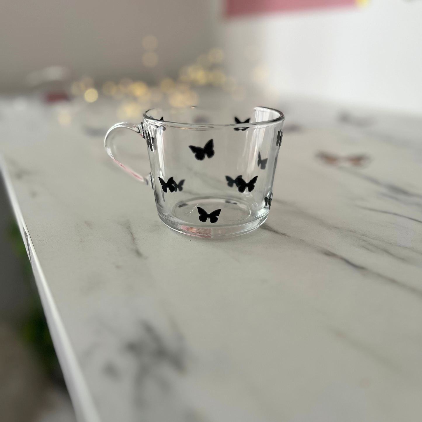 Butterfly Silhouette | Glass Teacup