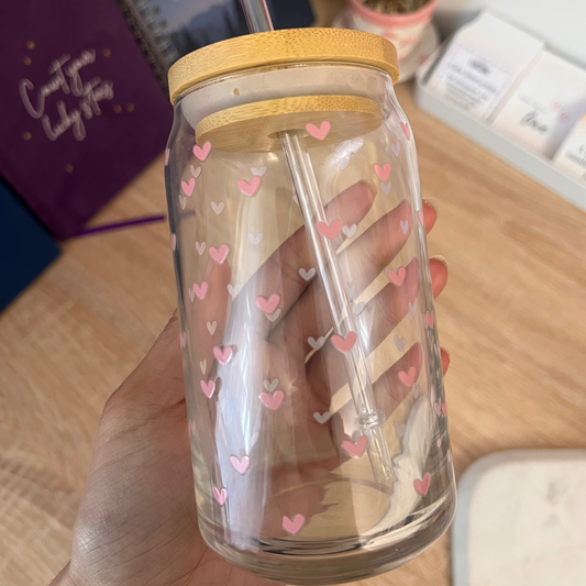 Mini Pink Heart 16oz Cup