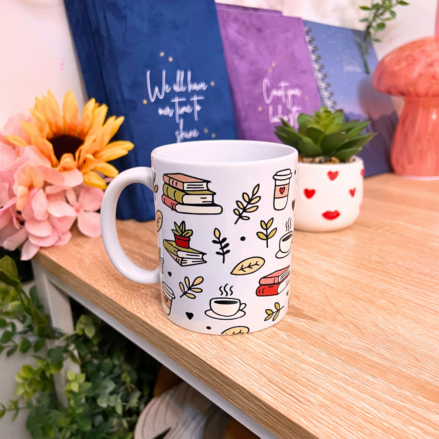 Cosy Coffee and Books 11oz White Ceramic Mug