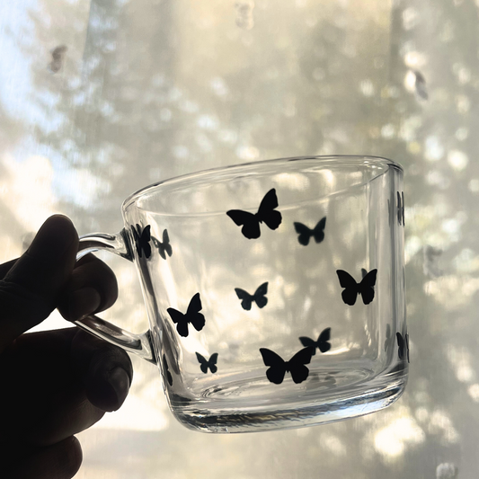 Butterfly Silhouette | Glass Teacup